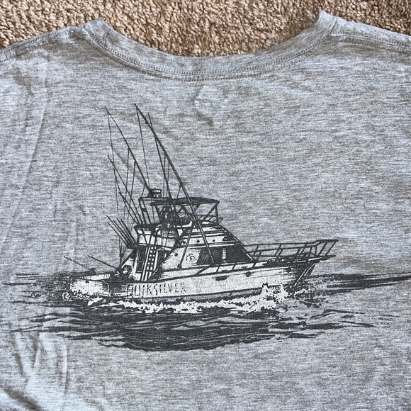 Quiksilver Gray Ship logo Short Sleeve Shirt - Picture 3 of 4